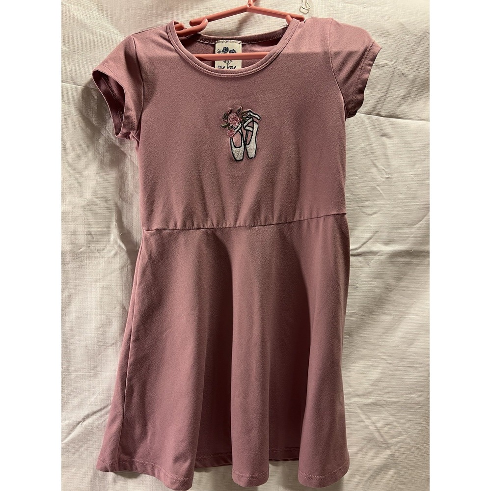 Lily Bleu Girls Pink Embroidered Ballet Shoes|Short Sleeve Dress| Size 4